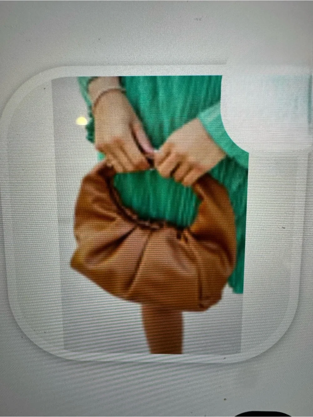Pink Lily Tan Ruched Crescent Hobo Bag